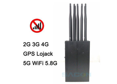 Handheld 5G Signal Jammer Blocker 10 antennes 1w per band 2G 3G 4G 5G WiFi 15m